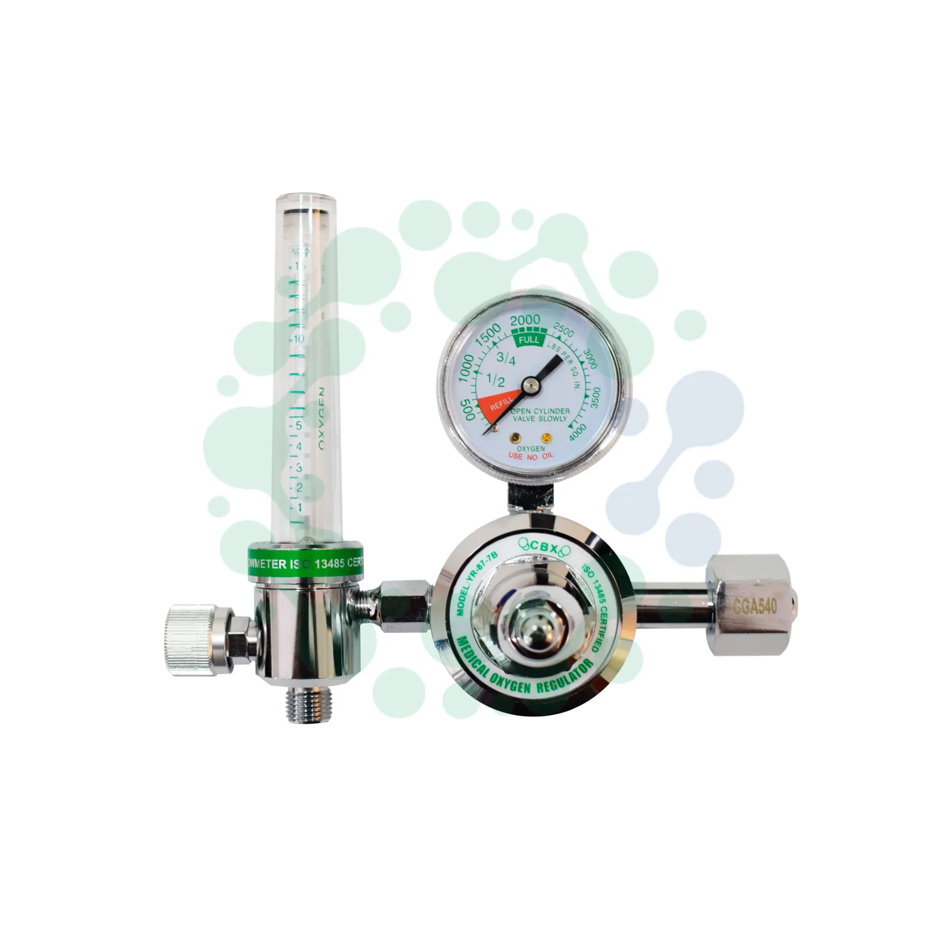 [CBX] REGULADOR DE OXIGENO CON FLUJOMETRO DE 0 - 15 LTS/MIN CONEXION CGA 540